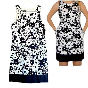 NWT Nine West Dress Black & White Floral Sleeveless Sheath  Women’s Sz 10